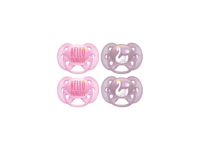 Philips Avent Ultra Soft Pacifier, 6-18 months, Hello Princess and Swan Designs,