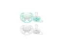 Philips Avent Ultra Soft Pacifier, 0-6 months, Arctic White / Green, 4 pack,