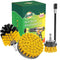 SCRUBIT DRILL BRUSH ATTACHMENT SET POWER SCRUBBER TILE GROUT TOOL - YELLOW - Like New
