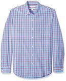 AMAZON ESSENTIALS MEN'S SLIM-FIT LONG-SLEEVE SHIRT SIZE M - BLUE PLAID/RED - Brand New