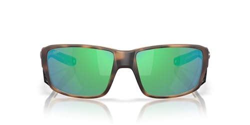COSTA DEL MAR MEN'S TUNA ALLEY RECTANGULAR SUNGLASSES 60MM TORTISE/GREEN MIRROR - Like New
