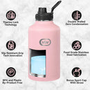 VBV - Insulated Water Bottle - 64 Oz, 3 Lids, Stainless Steel - PINK/BLUE - Like New