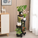 TITTIFERS 6 Tier Tall Plant Stand Foldable Corner 30" Tall Flower Stand - Black - Brand New