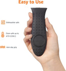 AMAZON BASICS SILICONE HOT SKILLET RECTANGULAR HANDLE COVER HOLDER - BLACK - Like New