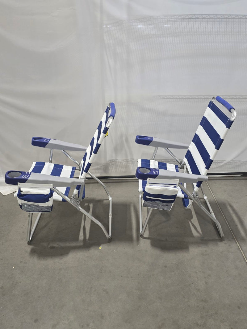 RIO BEACH 2-PACK 17" EXTENDED HEIGHT 4-POSITION FOLDING BEACH - Scratch & Dent
