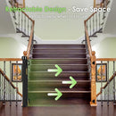 BINGGUZ REINFORCED RETRACTABLE BABY GATE FOR STAIRS WITH SUPPORT RODS - BLACK - Like New