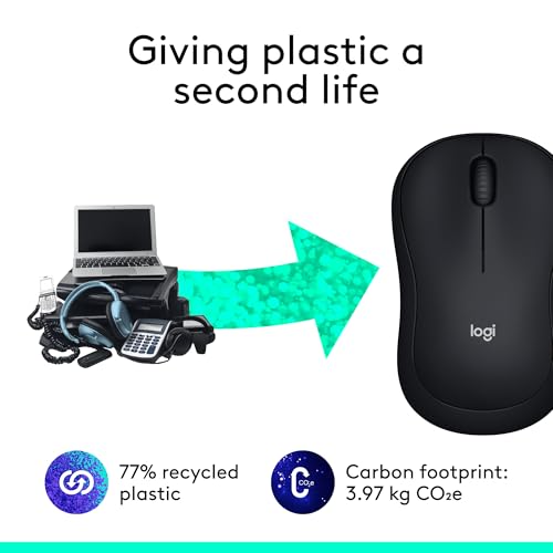 LOGITECH M185 WIRELESS MOUSE, 2.4GHZ WITH USB MINI RECEIVER, R0061 - BLACK - Like New