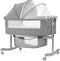 UIUWOO BEDSIDE CRIB, 3 IN 1 BASSINET BABY CRADLE ADJUSTABLE HEIGHT - GRAY - Like New