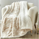 NOBLE HOUSE ALASKA FIELDS ULTRA WARM AND COZY 50" X 60" THROW - BEIGE - Like New
