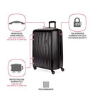 SWISSGEAR 7272 ENERGIE EXPANDABLE HARDSIDE LUGGAGE SPINNER WHEELS - BLACK - Brand New