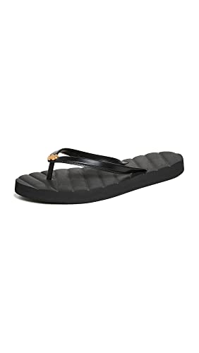 144262 TORY BURCH WOMEN'S KIRA FLIP FLOPS SIZE: WOMEN 7 MEDIUM - BLACK/GOLD - Like New