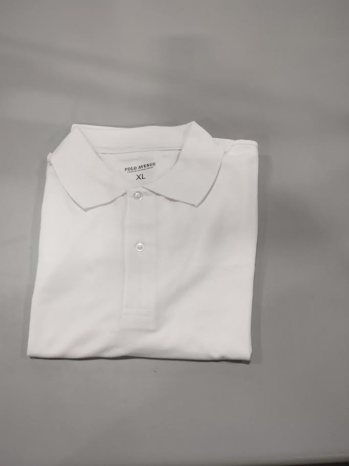 POLO AVENUE POLO SHIRT - SIZE: MEN XL - WHITE - Brand New