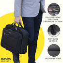 SOLO NEW YORK ROLLING CASE WHEELS ROLLER LAPTOP BAG, 17.3" COMPUTER - BLACK - Brand New