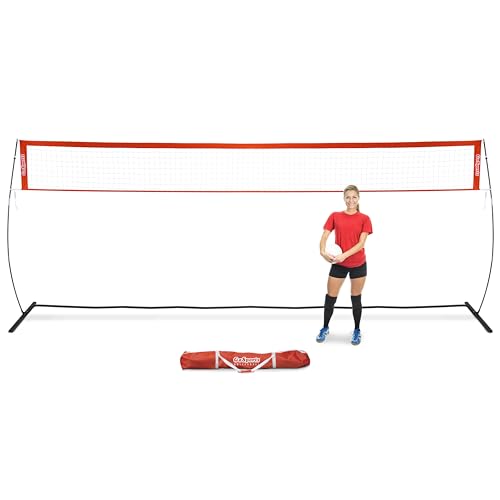 GOSPORTS FREESTANDING VOLLEYBALL TRAINING NET - 20 FT - - Scratch & Dent