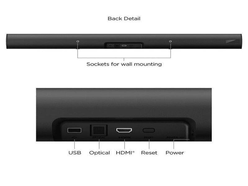 ROKU BLAST 2.0 SMART SOUNDBAR (1 SPEAKER)32" 100015705 - BLACK - Like New