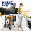 SereneLife Folding Grocery Utility Shopping Cart with 360 Rolling Swivel Wheels - Like New