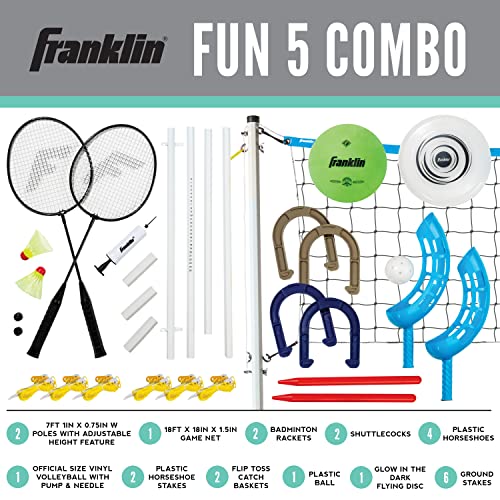 FRANKLIN SPORTS FUN 5 COMBO OUTDOOR GAME SET - BACKYARD - BLUE - Like New