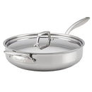 BREVILLE CLAD STAINLESS STEEL PAN FRYING PAN WITH LID 5 QUART - SILVER - Like New