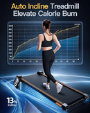 FINEHORSE Walking Pad Treadmill with Auto Incline 6 in 1 Desk Treadmill - ORANGE - Like New