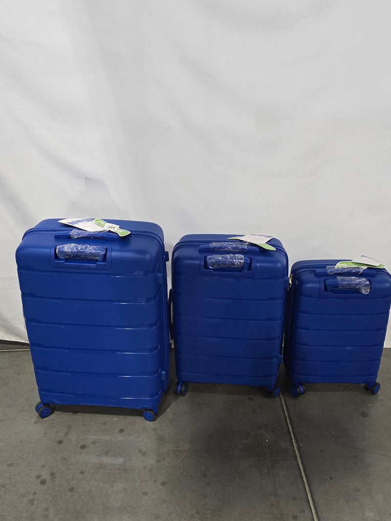 ROCKLAND PASADENA 3 PIECE HARDSIDE LUGGAGE SET (20"/24"/28") BLUE - Like New