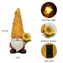 REYISO 12.3'' Sunflower Garden Gnomes Statue Solar Bee Lights - Scratch & Dent