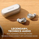 Technics HiFi Wireless Bluetooth Earbuds Noise Cancelling EAH-AZ60M2-S - Silver - Like New