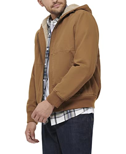 LEVI'S MEN'S WORKWEAR COTTON CANVAS HOODED BOMBER BROWN REGULAR & TALL - XL - Brand New