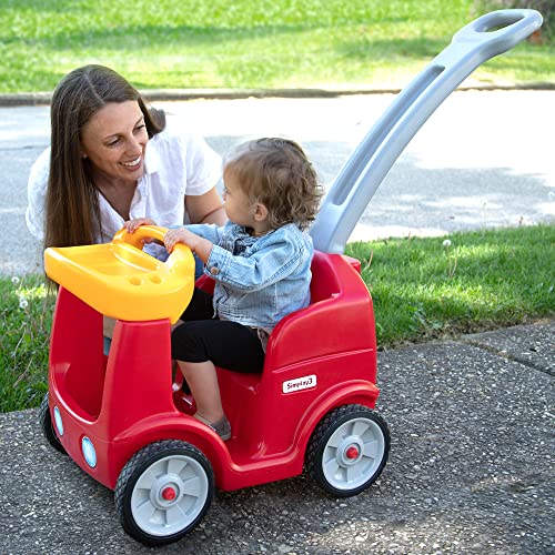 SIMPLAY3 ROLL AND STROLL QUIET RIDE-ON TODDLER TOY PUSH CAR SEATBELT RED - Like New