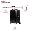 SWISSGEAR 7910 HARDSIDE EXPANDABLE LUGGAGE SPINNER WHEELS TSA LOCK 20" - BLACK - Brand New