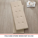 Ornavo Home 43" Folding Extra Large Storage Bench, Linen, B0D4WLVGV6 - Beige - Brand New