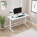 UNCAGED ERGONOMICS RISE UP GLASS ELECTRIC STANDING DESK ADJUSTABLE HEIGHT WHITE - Like New
