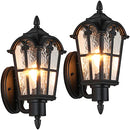 SUCOLITE OUTDOOR WALL LIGHT EXTERIOR WATERPROOF RETRO VINTAGE 2 PACK - BLACK - Like New