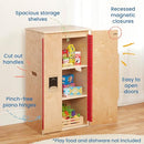 ECR4KIDS PLAY KITCHEN REFRIGERATOR WOODEN PLAYSET ELR-3127 - NATURAL - Like New