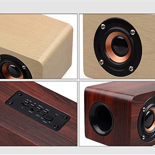 GENERIC W8 WOODEN WIRELESS HEAVY BASS SPEAKER SUBWOOFER SOUNDBAR -RED - Like New
