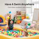 EVAJOY INFLATABLE KIDDIE POOL BASKETBALL HOOP DURABLE PVC BACKYARD - BLUE/YELLOW - Like New