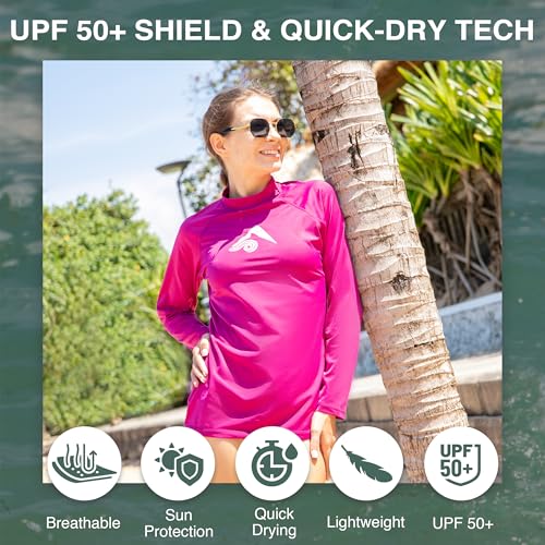 7158 Kanu Surf Womens Keri Long-Sleeve UPF 50+ Rashguard Purple L - Like New