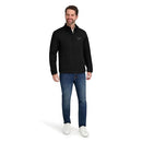 OMRB1530 REEBOK MEN'S MOCK NECK ZIP-UP TEXTURED FLEECE SHELL JACKET XL -BLACK - Brand New