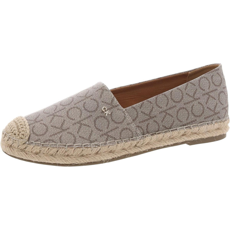 CALVIN KLEIN WOMEN'S POPULAR BALLET FLAT - SIZE: WOMEN 9 - TAUPE LOGO - Like New