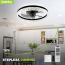 DAMINY 30 INCH BLACK AND GOLD 5 BLADE CEILING FAN WITH LIGHT MODERN CEILING FAN - Like New