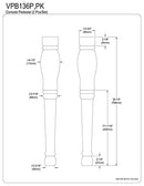 Kingston Brass VPB136P Imperial Ceramic Console Pedestal 2 pcs/Set - White - Brand New