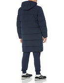 AMAZON ESSENTIALS MENS HOODED LONG PUFFER COAT - SIZE: MEN M - NAVY - Like New