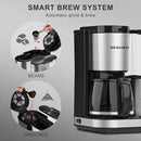 BEGUKO Coffee Maker Grinder 10 Cups Brew Removable reservoir CF003 - Silver - Like New