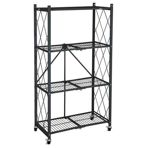 Origami R4 4-Tier Folding Shelf Garage Shelving Heavy Duty, R4-WR-BLA - BLACK - Like New
