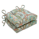 621272 Pillow Perfect Paisley Indoor/Outdoor Chairpad, Reversible, 2 Count - Like New