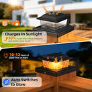 FLYINGOD SOLAR POST CAP LIGHTS, BLACK, 4X4/5X5, 8-PACK - BLACK - Like New