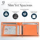 ALPHA PAIR Men's Wallet with Smart Tag Holder for Samsung Bifold Wallet - Orange - Like New