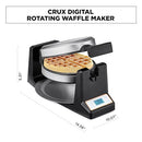 CRUX ROTATING BELGIAN WAFFLE MAKER DEEP NONSTICK PFOA CRUX-17633 - SILVER - Like New