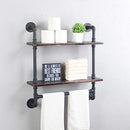 LENGEN Industrial Pipe Bathroom Shelf with Towel Bar,Rustic 24inch B08HDFLTHM - Like New