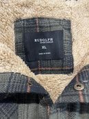 RUDOLPH MEN'S FLANNEL SHERPA-LINED SHIRT JACKET - SIZE: MEN XL - OLIVE/BLACK - Brand New