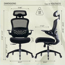YOUTASTE Managerial Executive Office Chair Mesh Home Desk Chair Ergonomic Black - Brand New